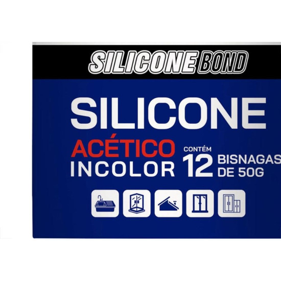 Cola Silicone Bond Garin 50G Incolor Ssai-050C - Kit C/12 Cola Silicone Bond Garin 50G Incolor Ssai-050C - Kit C/12