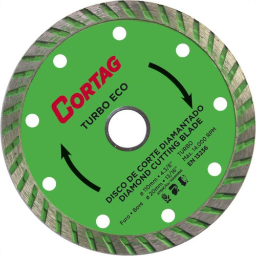 Disco Diamantado Cortag Eco Turbo 110Mm Agua/Seco 60598