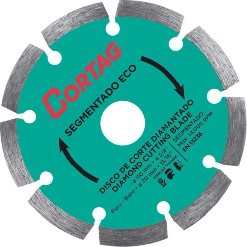 Disco Diamantado Cortag Eco Segmentado 110Mm Agua/Seco 61699 Disco Diamantado Cortag Eco Segmentado 110Mm Agua/Seco 61699