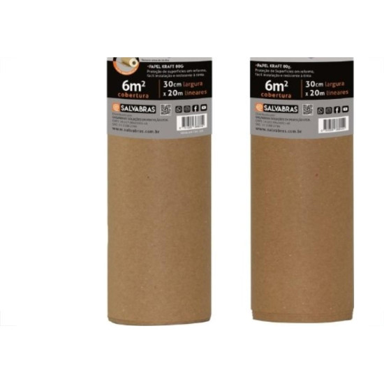 Protecao Para Pintura Salvabras Kraft Mascaramento 0,90M X 20M P00043 Protecao Para Pintura Salvabras Kraft Mascaramento 0,90M X 20M P00043