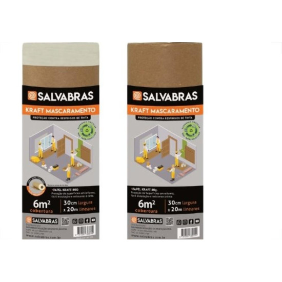 Protecao Para Pintura Salvabras Kraft Mascaramento 0,90M X 20M P00043 Protecao Para Pintura Salvabras Kraft Mascaramento 0,90M X 20M P00043
