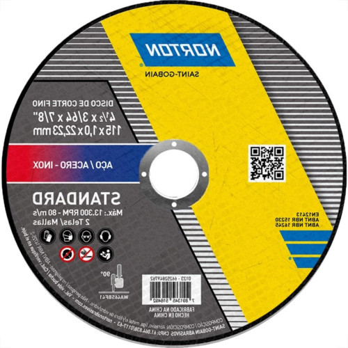 Disco De Corte Para Inox Norton Standard 41/2X1,0X7/8