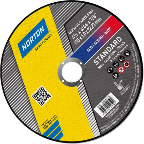 Disco De Corte Para Inox Norton Standard 41/2X1,0X7/8