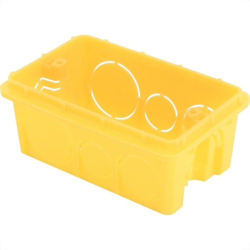 Caixinha Luz Plastica 4X2 Tramontina Amarela Orelha Pvc - Kit C/25