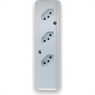 Tomada Barra Interneed Pro45Â°   Tripla 10/20A 2 Polos +Terra Branca 074168