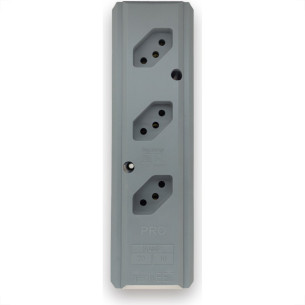 Tomada Barra Interneed Pro45Â°   Tripla 10/20A 2 Polos +Terra Cinza 074175