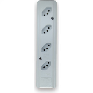 Tomada Barra Interneed Pro45Â°   Quadrupla 10/20A 2 Polos +Terra Branca 074199