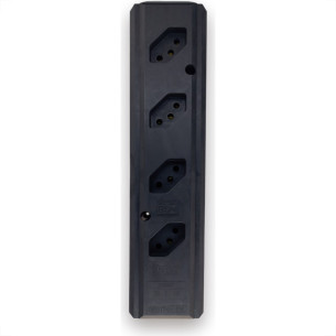 Tomada Barra Interneed Pro45Â°   Quadrupla 10/20A 2 Polos +Terra Preta 074212
