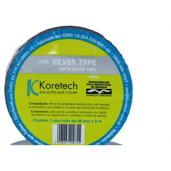 Fita Silver Tape Koretech 48 X 5M Cinza Pa.35.01.1.0001 Fita Silver Tape Koretech 48 X 5M Cinza Pa.35.01.1.0001