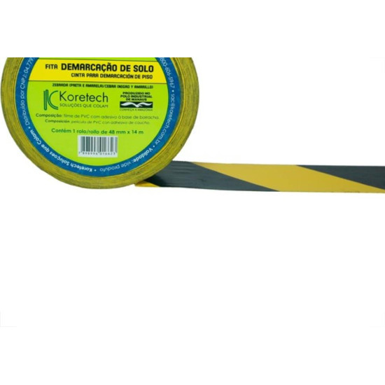 Fita Demarcacao Solo Koretech 48X14M Amarela/Preta Pa.51.11.4.0010 Fita Demarcacao Solo Koretech 48X14M Amarela/Preta Pa.51.11.4.0010