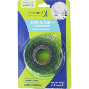 Fita Dupla Face Koretech Massa Acrilica Uso Interno Verde 18X 2M Pa432140004