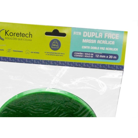 Fita Dupla Face Koretech Transparente 12X20M Pa.43.21.4.0005 Fita Dupla Face Koretech Transparente 12X20M Pa.43.21.4.0005