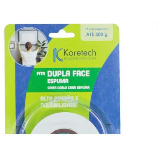 Fita Dupla Face Koretech Espuma 12 X 1,5M Pa.42.01.4.0003 Fita Dupla Face Koretech Espuma 12 X 1,5M Pa.42.01.4.0003