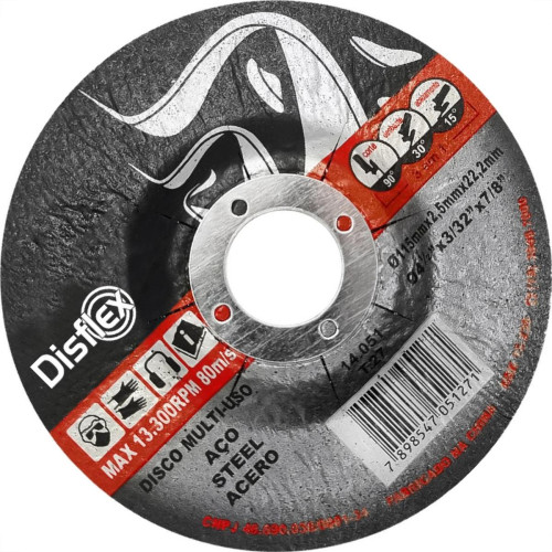 Disco De Corte Para Inox Disflex Corte Desbaste 4.1/2 X 7/8 14.051 - Kit C/25 Disco De Corte Para Inox Disflex Corte Desbaste 4.1/2 X 7/8 14.051 - Kit C/25