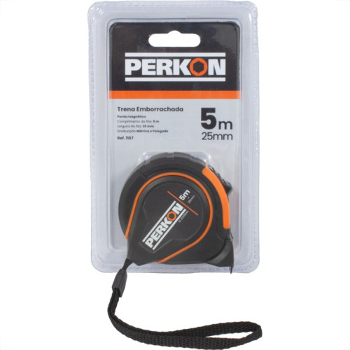Trena Perkon Emborrachada Com Trava 5M25Mm Ponta Magnetica 1167