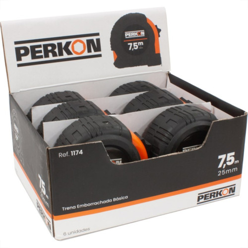 Trena Perkon Emborrachada Basica 75M25Mm Com Trava 1174 - Kit C/6