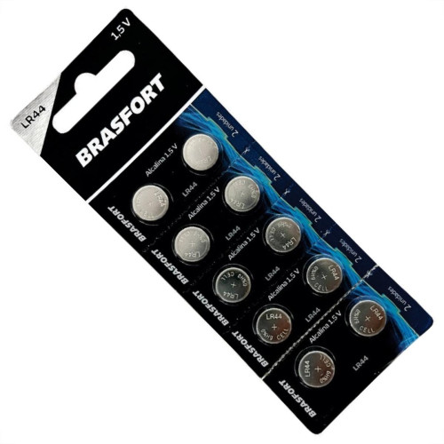 Pilha Brasfort Bateria ''Lr44'' Relogio 1.5V Alcalina Cartela Com 10 Pecas 7418 Pilha Brasfort Bateria ''Lr44'' Relogio 1.5V Alcalina Cartela Com 10 Pecas 7418