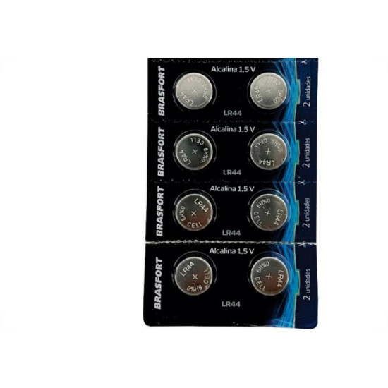 Pilha Brasfort Bateria ''Lr44'' Relogio 1.5V Alcalina Cartela Com 10 Pecas 7418 Pilha Brasfort Bateria ''Lr44'' Relogio 1.5V Alcalina Cartela Com 10 Pecas 7418