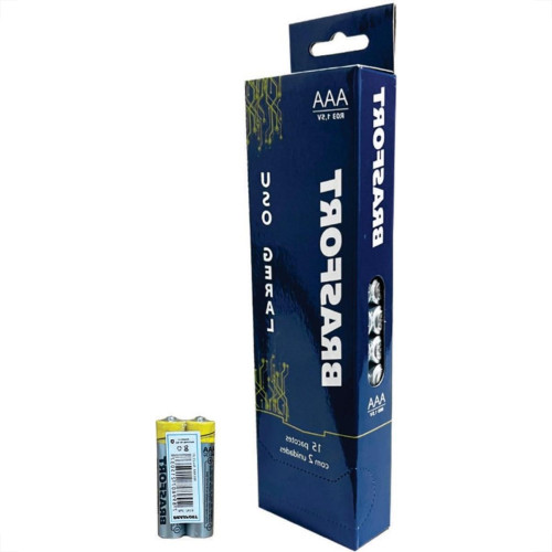 Pilha Brasfort Palito ''Aaa'' Shrink Cartela Com 2 Pecas 7419 Pilha Brasfort Palito ''Aaa'' Shrink Cartela Com 2 Pecas 7419