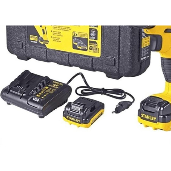 Furadeira Parafusadeira Stanley Impacto 3/8'' 12V 2Baterias 1.5Ah Com Maleta Sch121S2K-Br Furadeira Parafusadeira Stanley Impacto 3/8'' 12V 2Baterias 1.5Ah Com Maleta Sch121S2K-Br