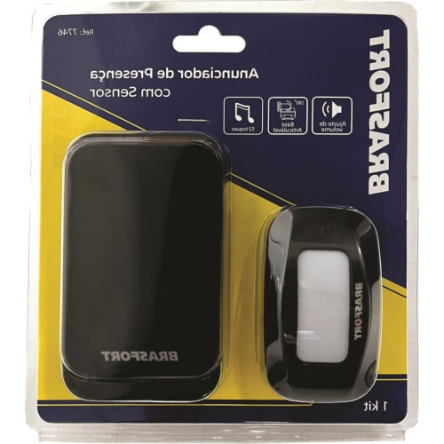 Anunciador De Presenca Brasfort Com Sensor Preto 7746 Anunciador De Presenca Brasfort Com Sensor Preto 7746