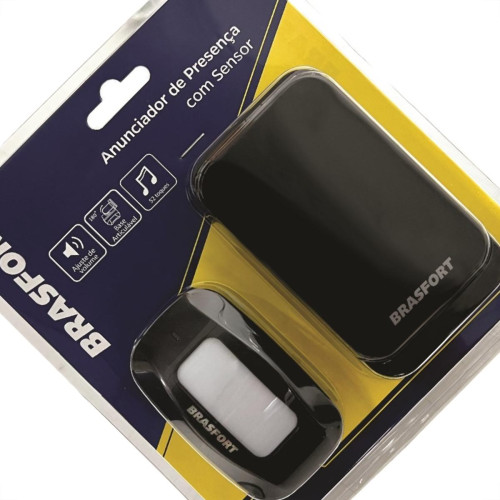 Anunciador De Presenca Brasfort Com Sensor Preto 7746 Anunciador De Presenca Brasfort Com Sensor Preto 7746