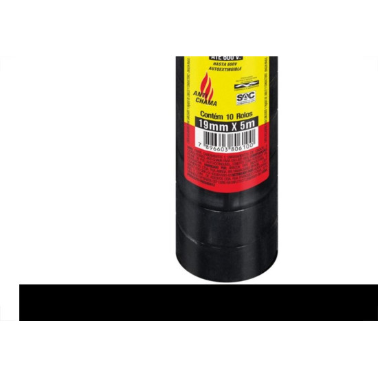 Fita Isolante Adelbras 5Mx19Mm Preta - Kit C/10
