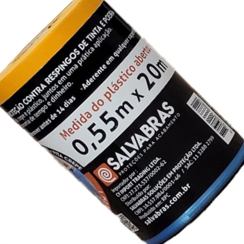 Mascaramento Para Pintura Salvabras Salva Pintura 20M X 0,55M P00080 Mascaramento Para Pintura Salvabras Salva Pintura 20M X 0,55M P00080