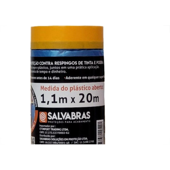 Mascaramento Para Pintura Salvabras Salva Pintura 20M X 1,10M P00081 Mascaramento Para Pintura Salvabras Salva Pintura 20M X 1,10M P00081