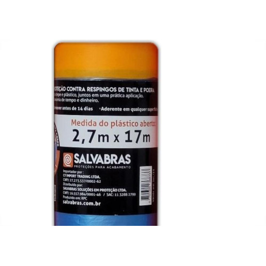 Mascaramento Para Pintura Salvabras Salva Pintura 17M X 2,70M P00083 Mascaramento Para Pintura Salvabras Salva Pintura 17M X 2,70M P00083