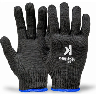 Luva Helanca Kalipso Nylon Preta  - Kit C/12 