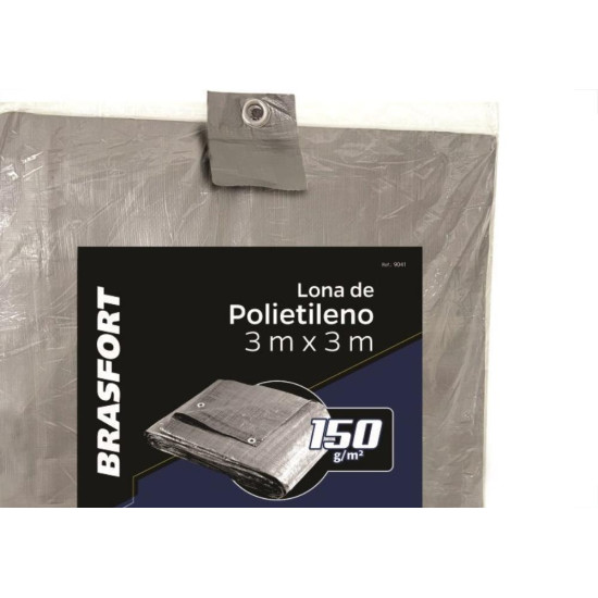 Lona Carreteiro Brasfort Cinza 3X 3M 150 Gramas Por M² 9041