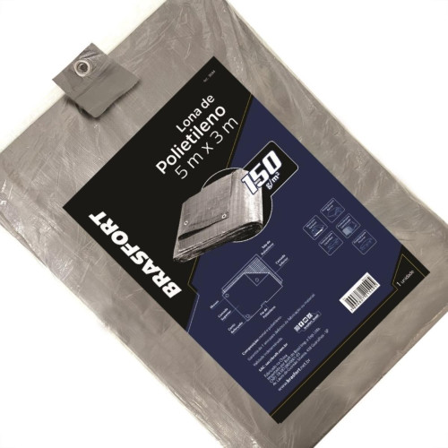 Lona Carreteiro Brasfort Cinza 5X 3M 150 Gramas Por M² 9044 Lona Carreteiro Brasfort Cinza 5X 3M 150 Gramas Por M² 9044
