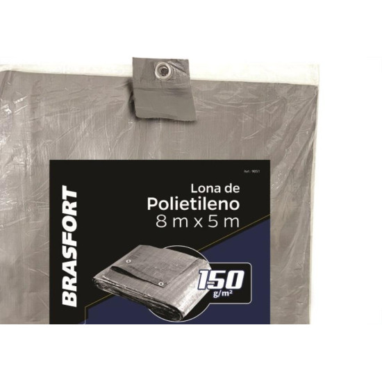 Lona Carreteiro Brasfort Cinza 8X 5M 150 Gramas Por M 9051