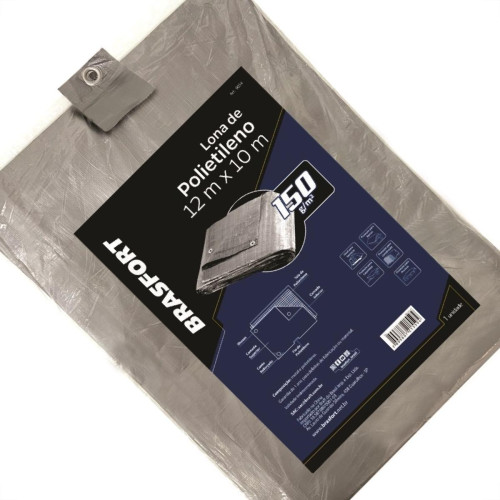 Lona Carreteiro Brasfort Cinza 12X10M 150 Gramas Por M 9054
