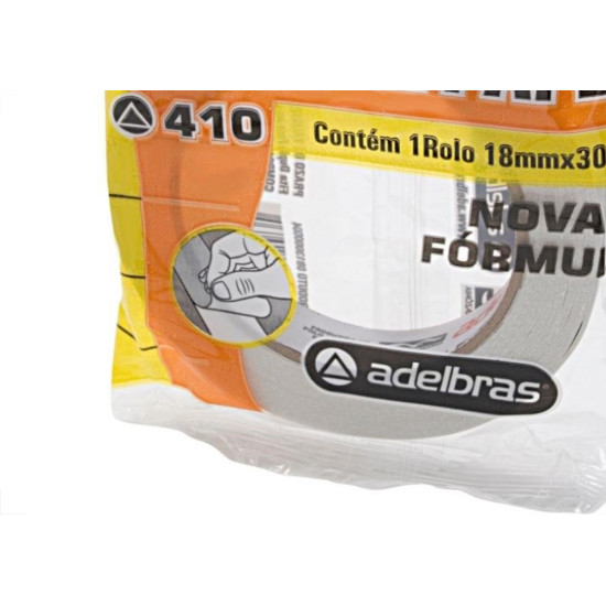 Fita Dupla Face Adelbras De Papel Branca 18 X 30M Flowpack 