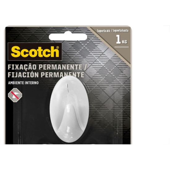 Gancho Adesivo 3M Scotch Medio 3Pecas Branco Hb004684294