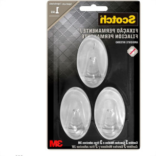 Gancho Adesivo 3M Scotch Medio 3 Pecas Transparente Hb004684328