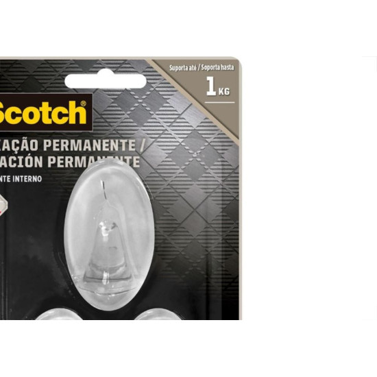 Gancho Adesivo 3M Scotch Medio 3 Pecas Transparente Hb004684328