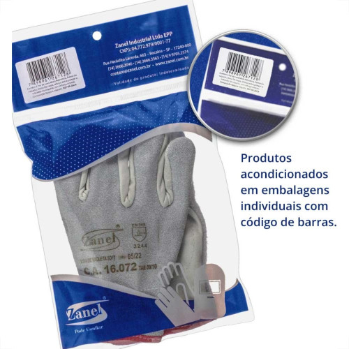 Luva Vaqueta Mista Zanel Blister Vr-26Cri Luva Vaqueta Mista Zanel Blister Vr-26Cri
