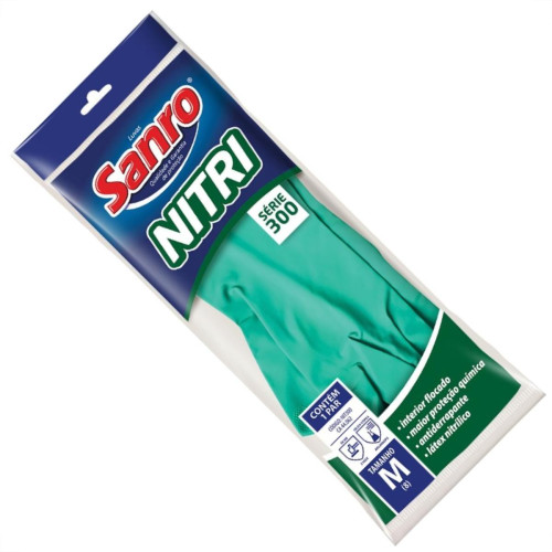 Luva Nitrilica Sanro Verde Sem Forro M Par 282N30002 Luva Nitrilica Sanro Verde Sem Forro M Par 282N30002