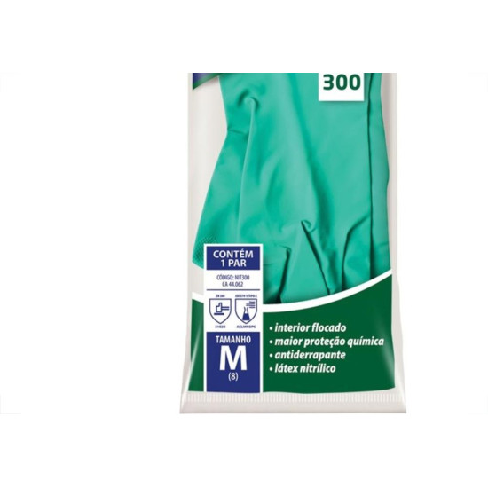 Luva Nitrilica Sanro Verde Sem Forro M Par 282N30002 Luva Nitrilica Sanro Verde Sem Forro M Par 282N30002