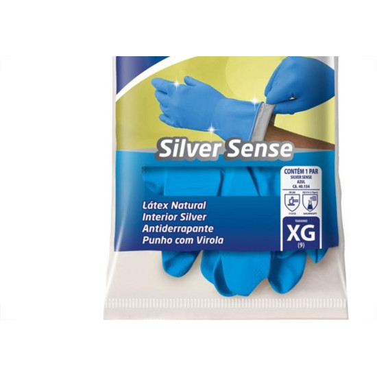 Luva Sanro Latex Silver Sense Xg Par Luva Sanro Latex Silver Sense Xg Par