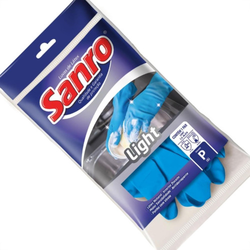 Luva Sanro Light Azul P Par Luva Sanro Light Azul P Par