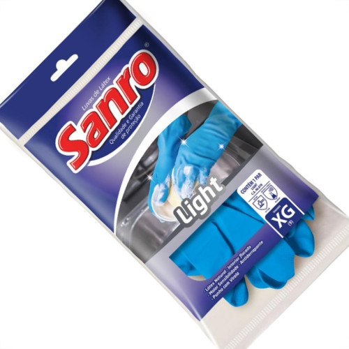 Luva Sanro Light Azul Xg Par Luva Sanro Light Azul Xg Par