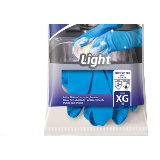 Luva Sanro Light Azul Xg Par Luva Sanro Light Azul Xg Par