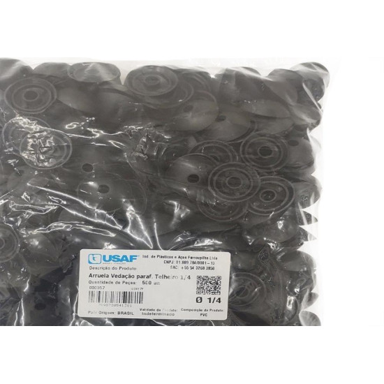 Arruela Para Telha Pvc Usaf 1/4'' 500 Pecas 000357 Arruela Para Telha Pvc Usaf 1/4'' 500 Pecas 000357