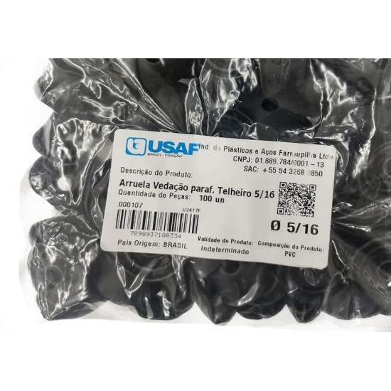 Arruela Para Telha Pvc Usaf 5/16'' 100 Pecas 000107 Arruela Para Telha Pvc Usaf 5/16'' 100 Pecas 000107