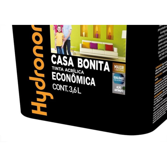 Tinta Hydronorth Casa Bonita Acrilica Economica Fosco 3,6L Branco Gelo 