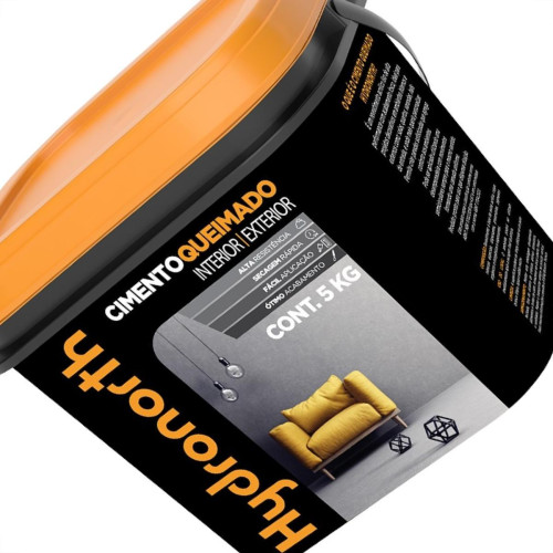 Cimento Queimado Cinza Hydronorth Fosco Concreto Antigo 5Kg Cimento Queimado Cinza Hydronorth Fosco Concreto Antigo 5Kg